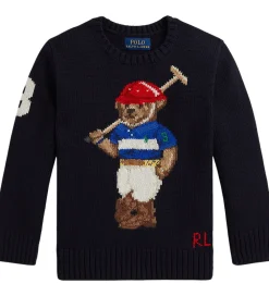 Bluse - Strik - RL Navy m. Bamse|Polo Ralph Lauren Discount