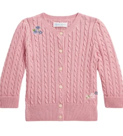 Cardigan - Strik - Tickled Pink m. Blomster|Polo Ralph Lauren Discount