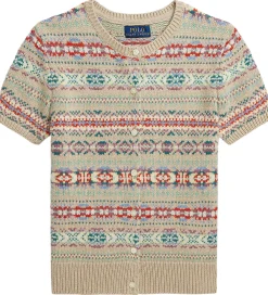 Cardigan - Bomuld/Uld - Beige/Multifarvet|Polo Ralph Lauren Hot