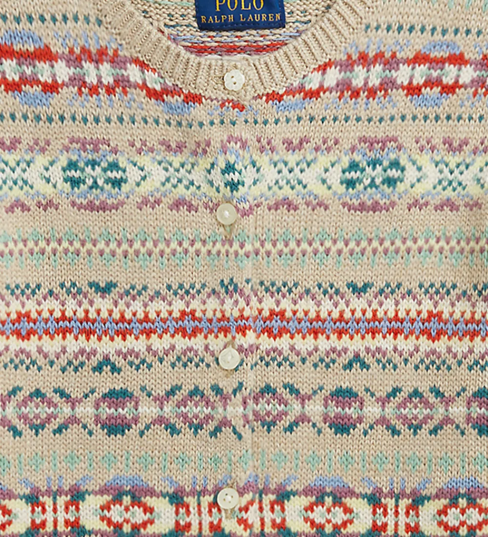 Cardigan - Bomuld/Uld - Beige/Multifarvet|Polo Ralph Lauren Hot