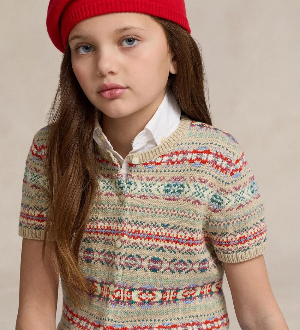 Cardigan - Bomuld/Uld - Beige/Multifarvet|Polo Ralph Lauren Hot