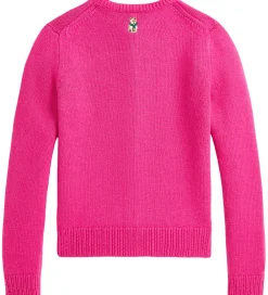 Cardigan - Uld - Colge Pink m. Broderier|Polo Ralph Lauren Hot