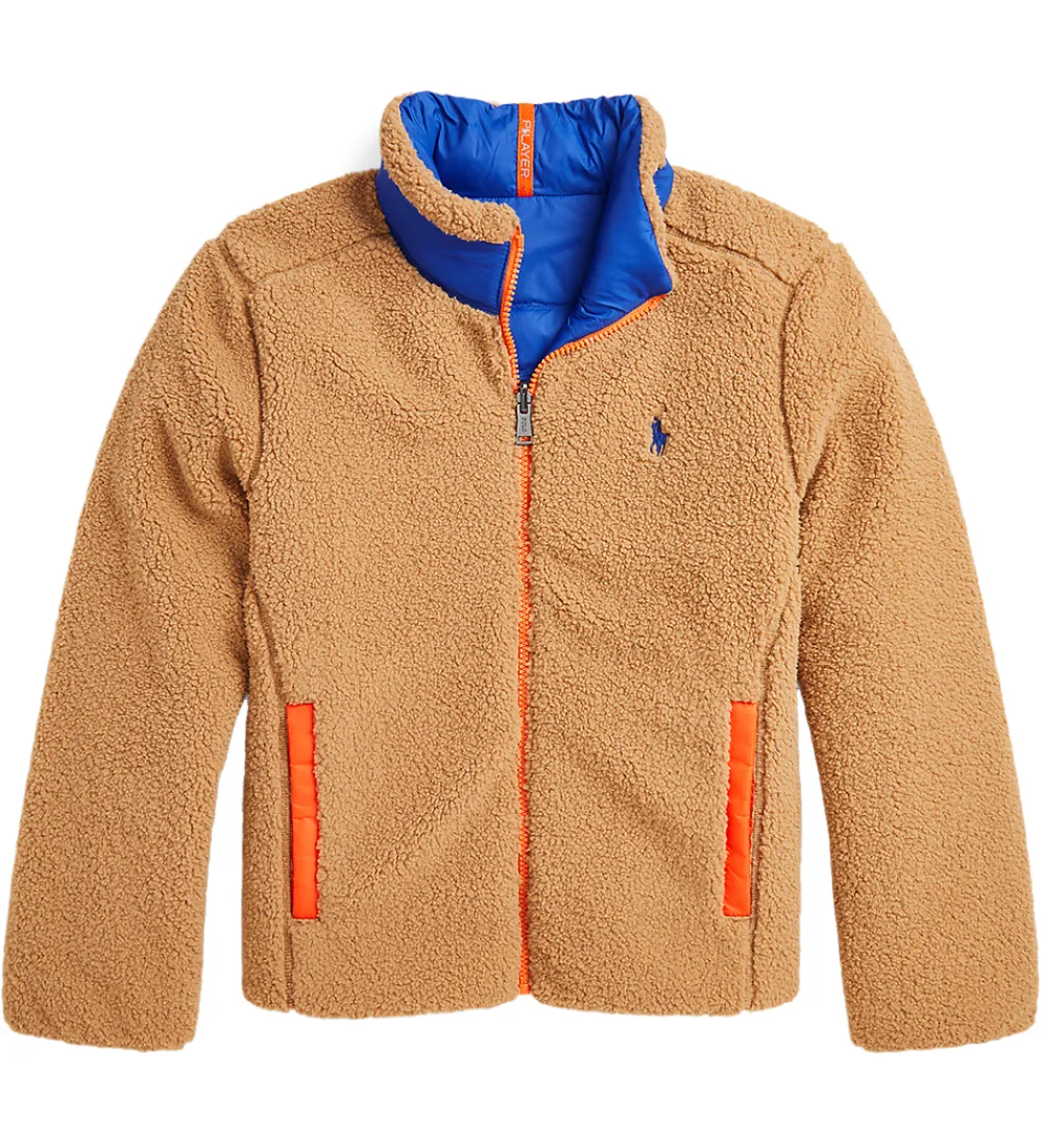 Dynejakke m. Fleece - Vendbar - Brun/Blå m. Or|Polo Ralph Lauren Clearance