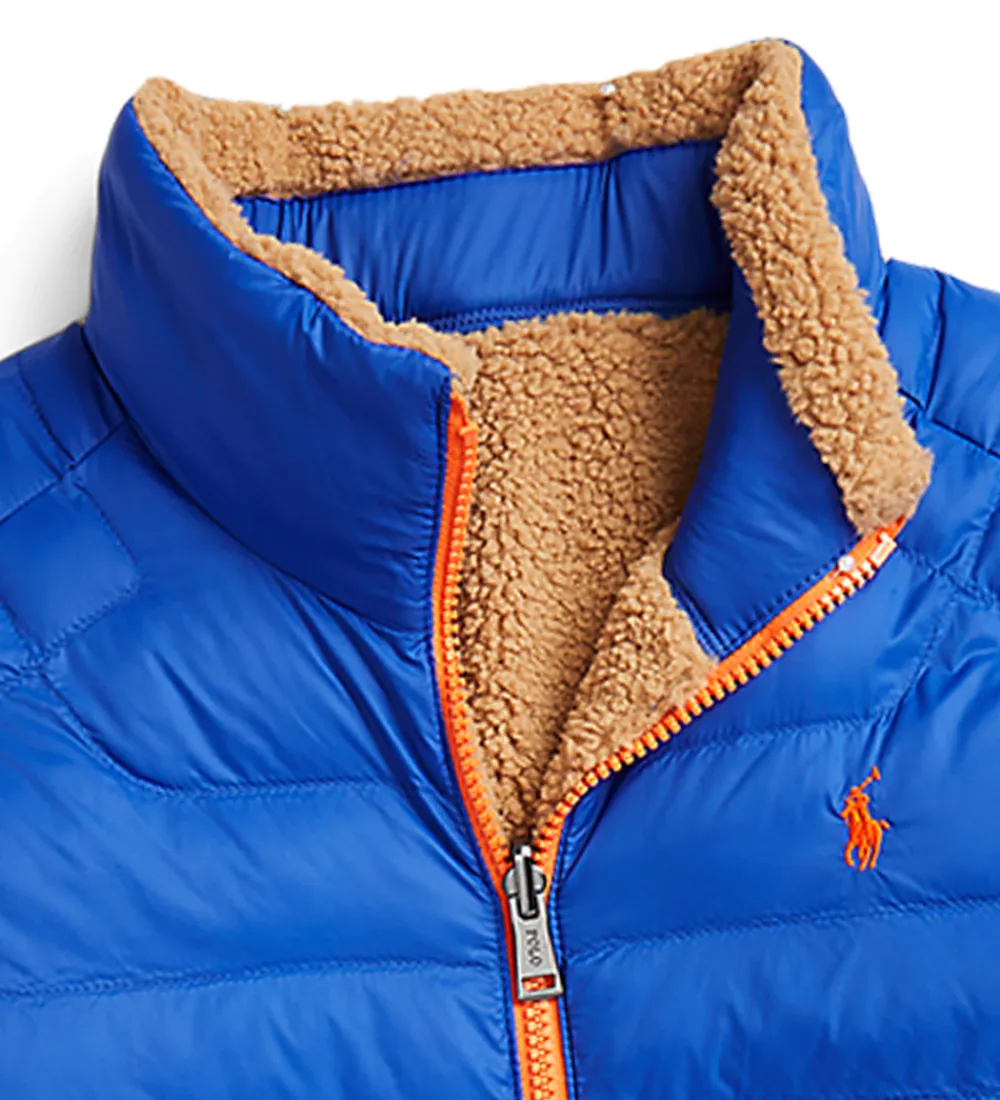 Dynejakke m. Fleece - Vendbar - Brun/Blå m. Or|Polo Ralph Lauren Clearance