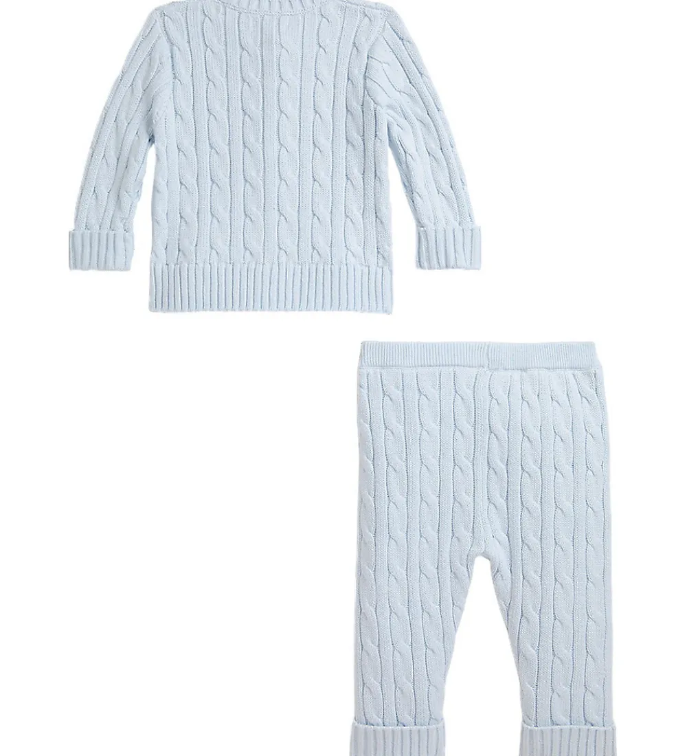 Sæt - Cardigan/Bukser - Strik - Pearl Blue|Polo Ralph Lauren Discount