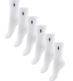 Strømper - 6-pak - Hvid m. Navy|Polo Ralph Lauren New