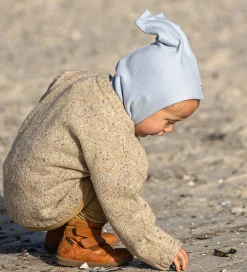 Elefanthue - 2-lags - Uld/Bomuld - Blå m. Takker|Racing Kids Clearance