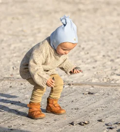 Elefanthue - 2-lags - Uld/Bomuld - Blå m. Takker|Racing Kids Clearance