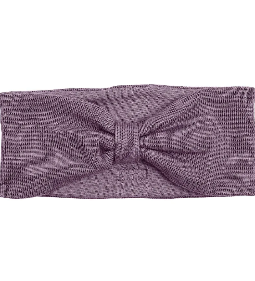 Pandebånd - Uld/bomuld - Dusty Purple m. Sløjfe|Racing Kids Online