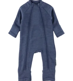 Køredragt m. Lynlåse - Uld - Demin Melange|Smallstuff Online