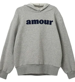 Girls Hættetrøje - Simona - Gråmeleret m. Print|Sofie Schnoor Best