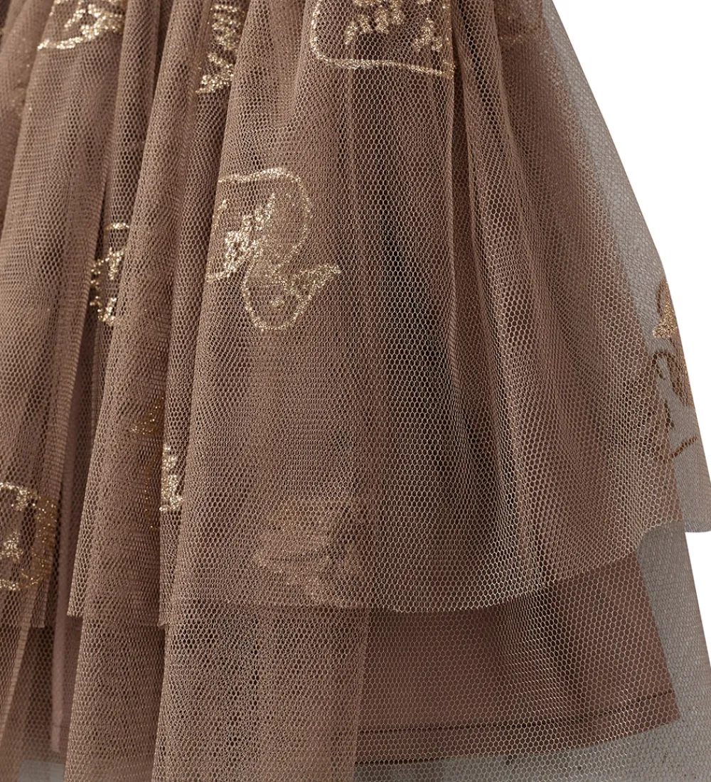 Nederdel - Tyl - Siggysk - Brun m. Glitter|Sofie Schnoor New