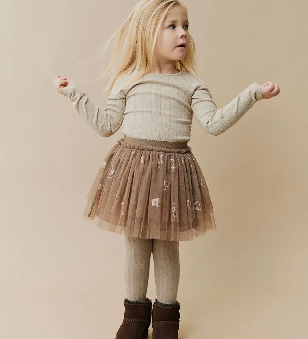 Nederdel - Tyl - Siggysk - Brun m. Glitter|Sofie Schnoor New