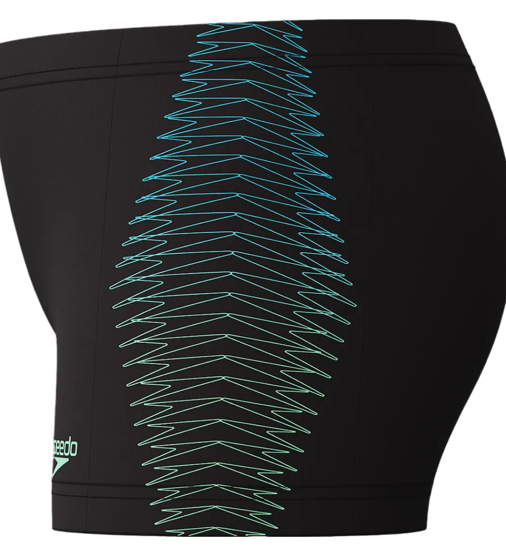 Badebukser - Plastisol Placement - Sort m. Grøn|Speedo Clearance