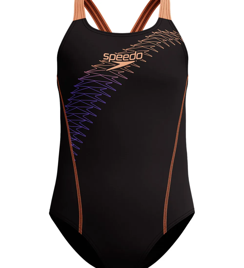 Badedragt - Medalist - Sort/Fersken|Speedo Hot