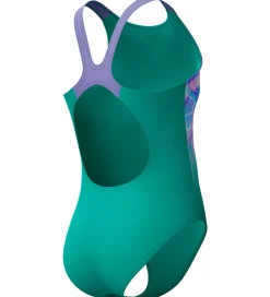 Badedragt - Printed Pulseback - Grøn/Pink|Speedo Best