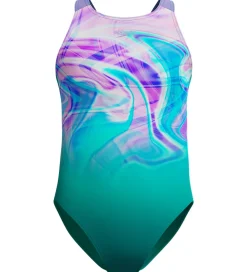 Badedragt - Printed Pulseback - Grøn/Pink|Speedo Best