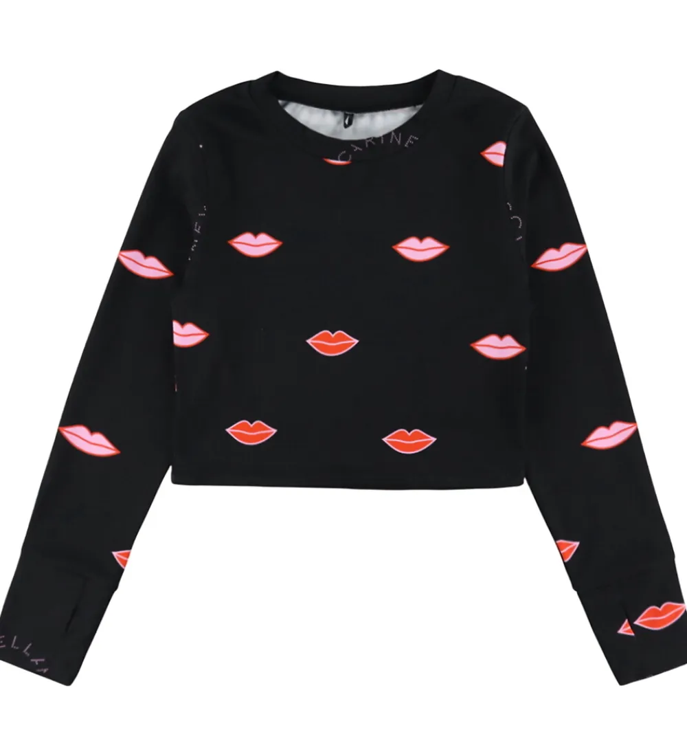 Badebluse - Cropped - UV50+ - Sort m. Læbe|Stella McCartney Kids Online