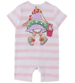 Sommerdragt - Hvid/Rosastribet m. Flamingo|Stella McCartney Kids Online
