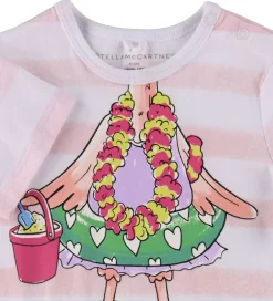 Sommerdragt - Hvid/Rosastribet m. Flamingo|Stella McCartney Kids Online