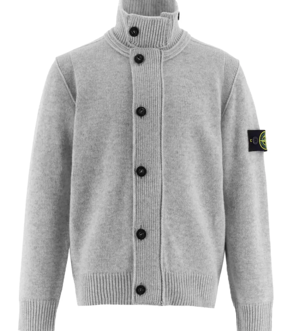 Cardigan - Uld/Viskose - Gråmeleret|Stone Island Clearance