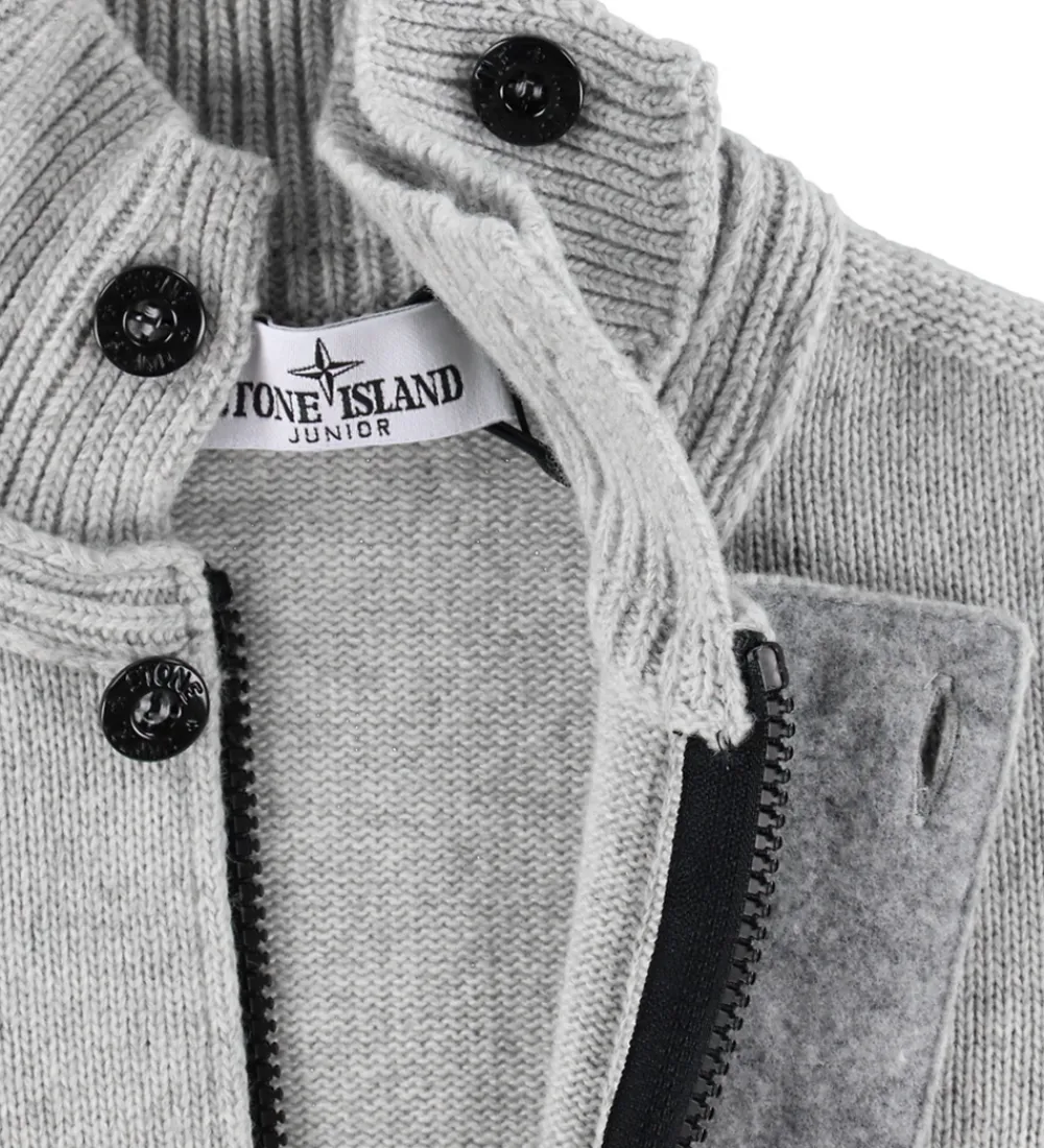 Cardigan - Uld/Viskose - Gråmeleret|Stone Island Clearance