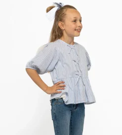 Top & Hårelastik - TnNalani - White Swan Striped|The New Sale