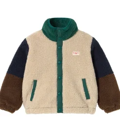 Fleecejakke - Color Block Polar - Dark Green|Tiny Cottons New