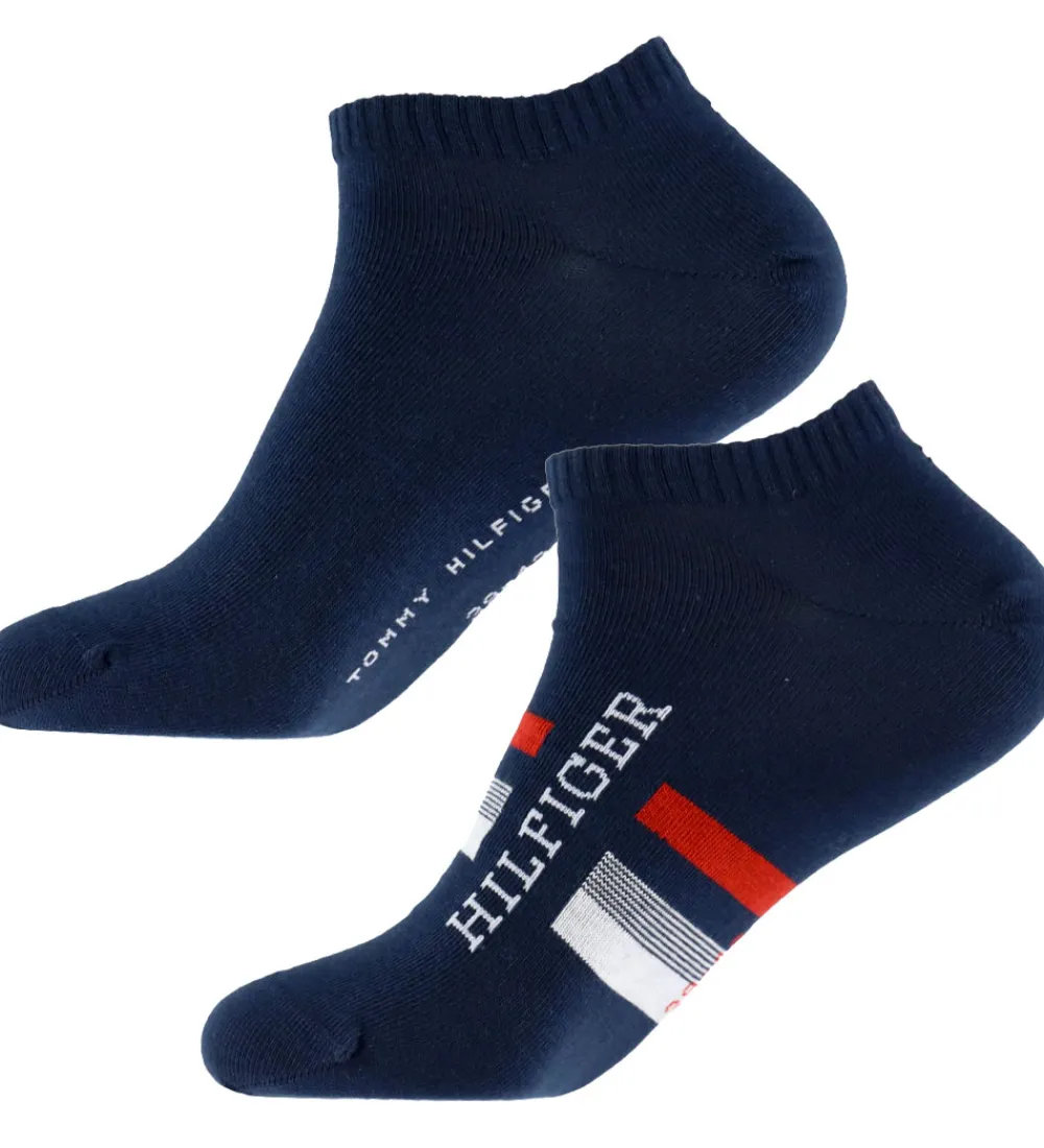 Ankelstrømper - 2-pak - Navy m. Rød|Tommy Hilfiger