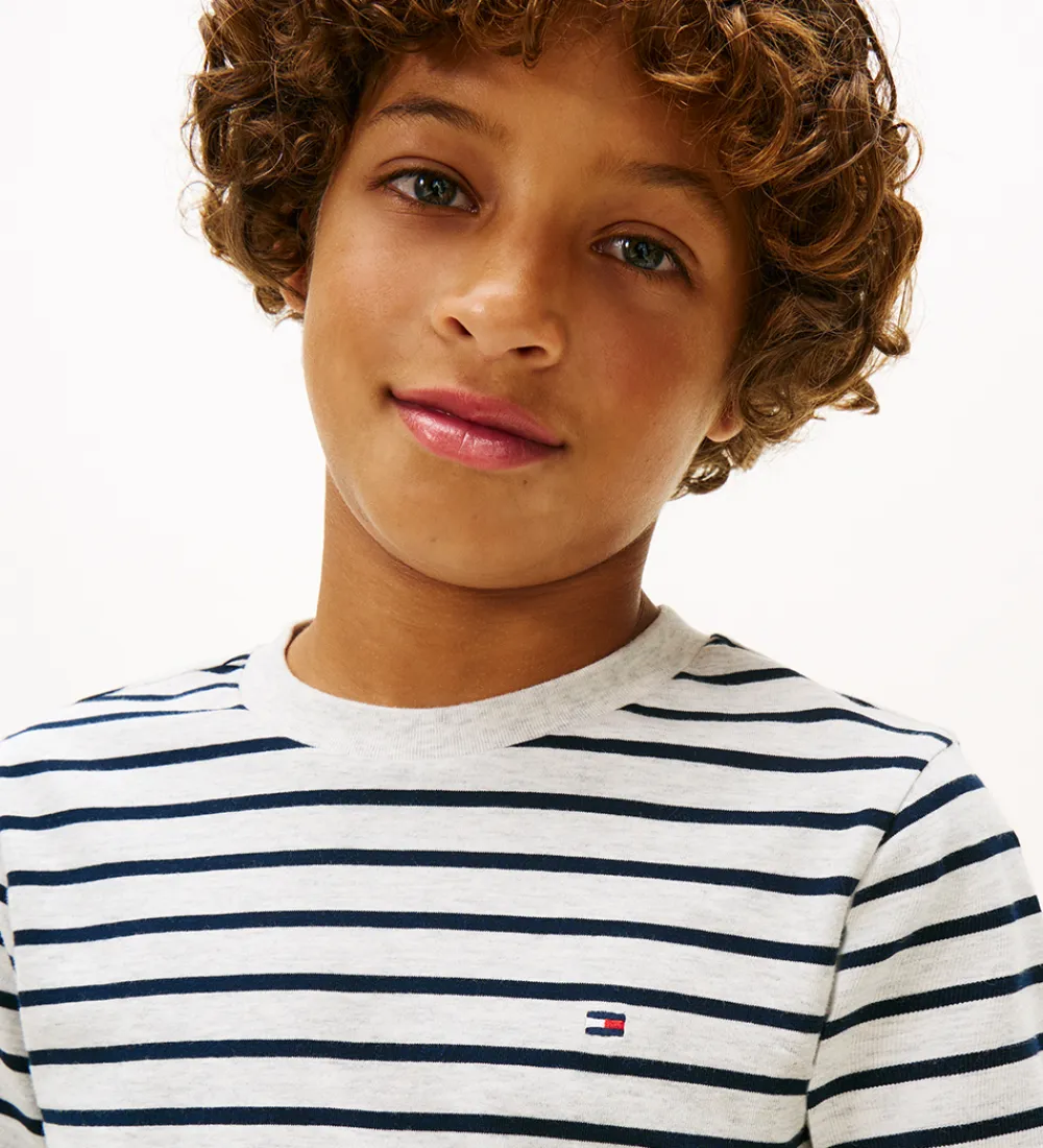 Bluse - Stripe - Light Grey Heather Stripe Grey|Tommy Hilfiger Discount