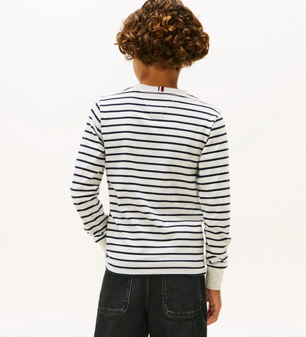 Bluse - Stripe - Light Grey Heather Stripe Grey|Tommy Hilfiger Discount