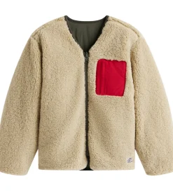 Fleecejakke - Vendbar - Pewter Green/Beige|Tommy Hilfiger New