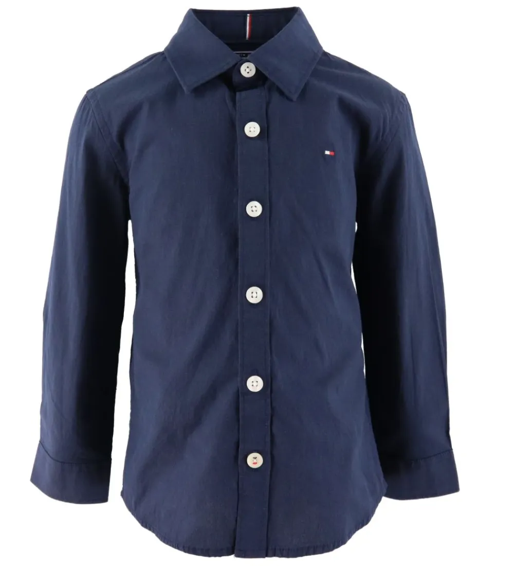 Skjorte - Solid Stretch - Organic - Twilight Navy|Tommy Hilfiger