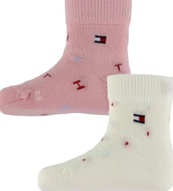 Strømper - 2-pak - Rosa/Hvid m. Print|Tommy Hilfiger Outlet