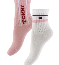 Strømper - 2-pak - Rosa/Hvid|Tommy Hilfiger Clearance