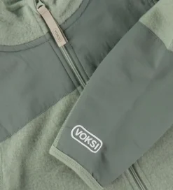 Fleecejakke - Uld - Støvet Grøn|Voksi