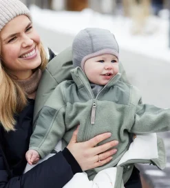 Fleecejakke - Uld - Støvet Grøn|Voksi