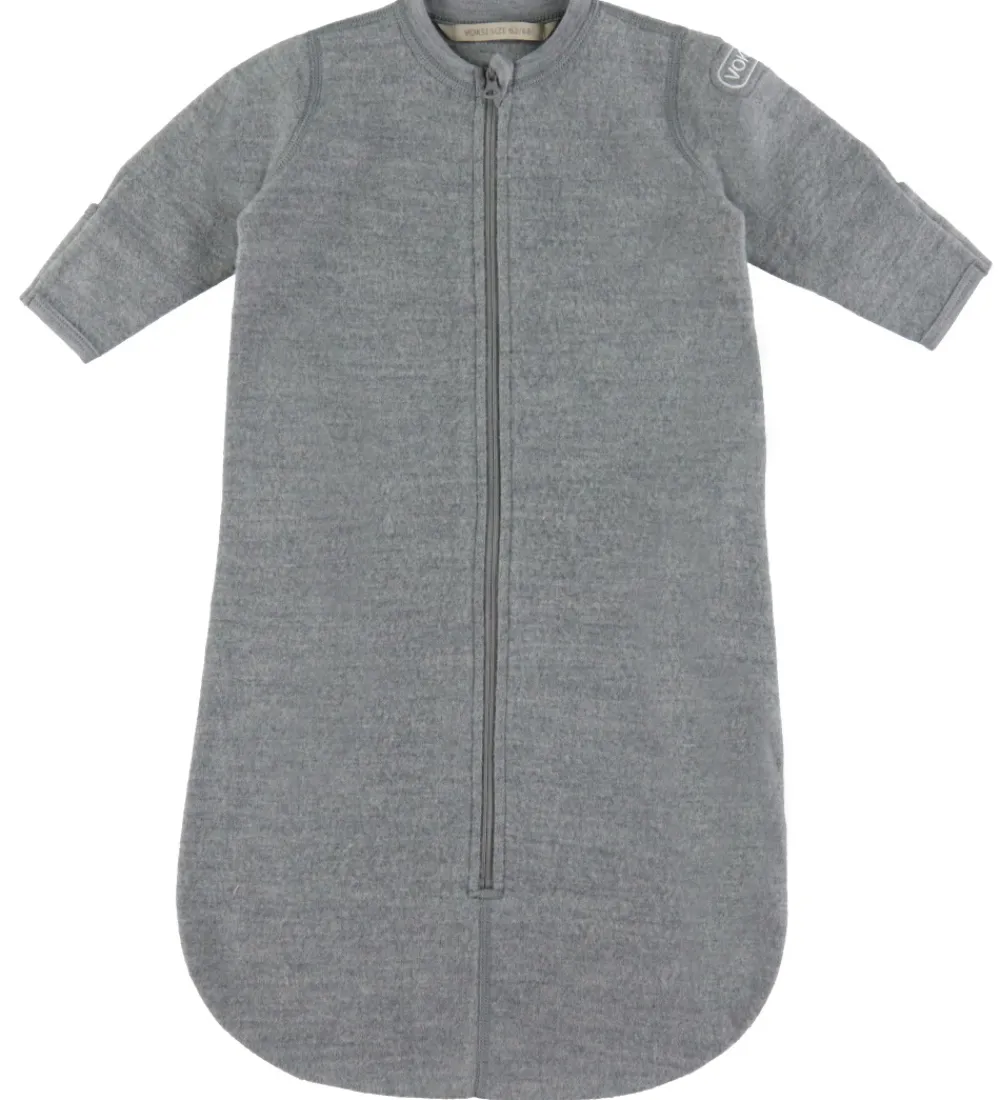 Sovepose m. Ærmer - Uld - Gråmeleret|Voksi