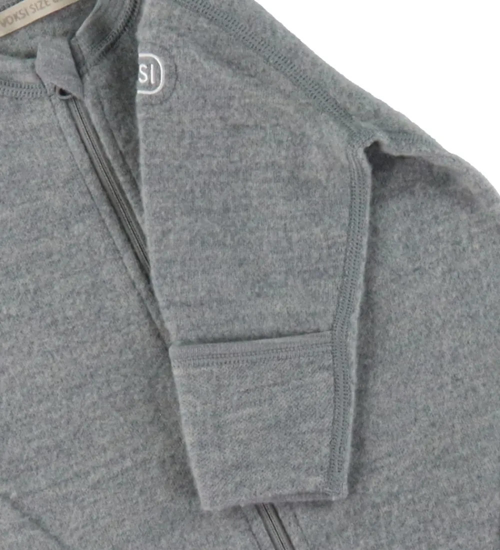 Sovepose m. Ærmer - Uld - Gråmeleret|Voksi