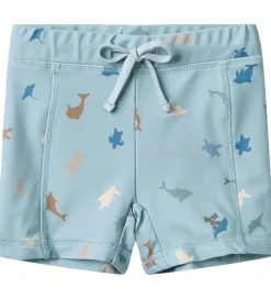 Badebukser - Ulrik - UV40+ - Soft Blue Sea Life|Wheat New
