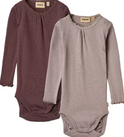 Body l/æ - 2-pak - Rib - Purple Fudge|Wheat Clearance