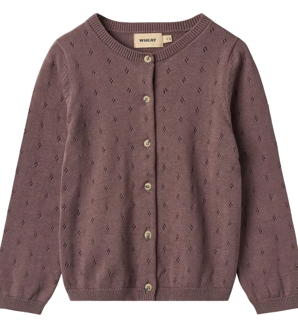 Cardigan - Strik - Maia - Plum|Wheat Clearance