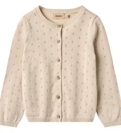 Cardigan - Strik - Maia - Off White m. Hulmønster|Wheat Hot
