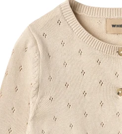 Cardigan - Strik - Maia - Off White m. Hulmønster|Wheat Hot