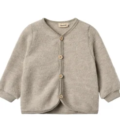 Cardigan - Uldfleece - Kari - Khaki Melange|Wheat New