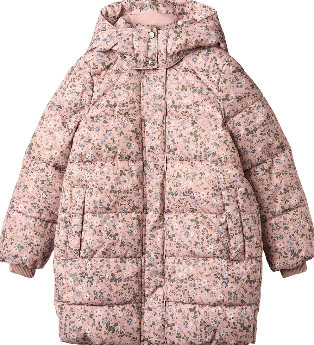 Dynejakke - Yrsa - Rose Powder Flowers|Wheat New