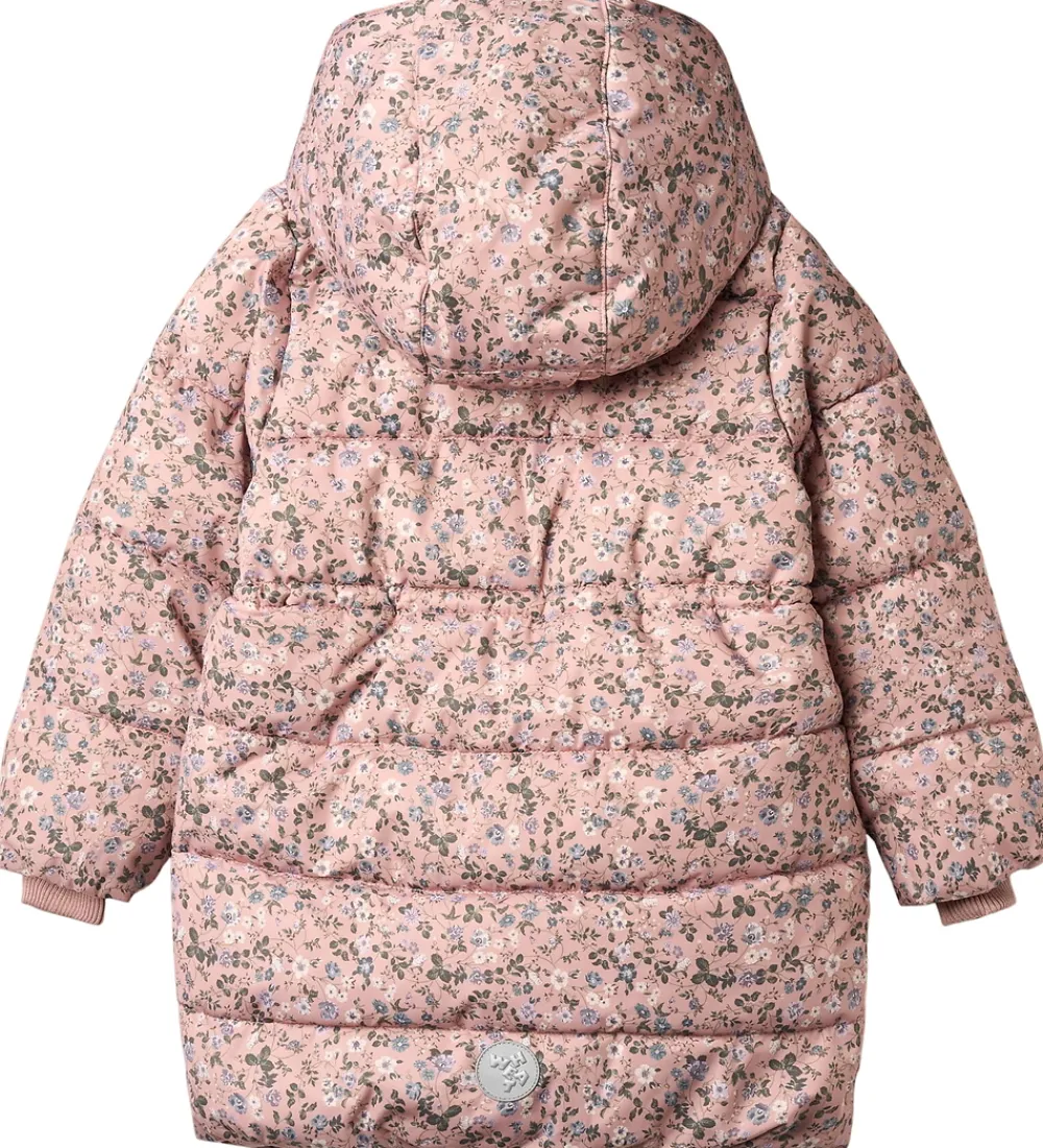 Dynejakke - Yrsa - Rose Powder Flowers|Wheat New