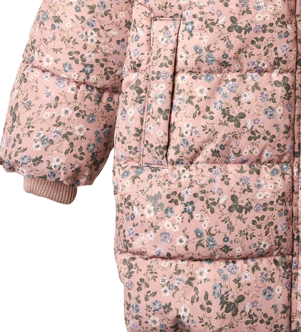 Dynejakke - Yrsa - Rose Powder Flowers|Wheat New