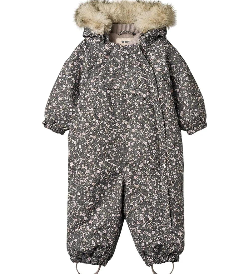 Flyverdragt - Nickie - Black Sea Open Flowers|Wheat