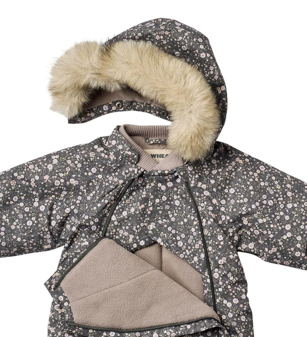 Flyverdragt - Nickie - Black Sea Open Flowers|Wheat